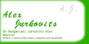 alex jurkovits business card